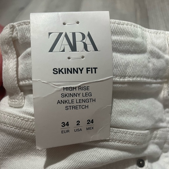 ZARA white high rise skinny jeans - Picture 4 of 6